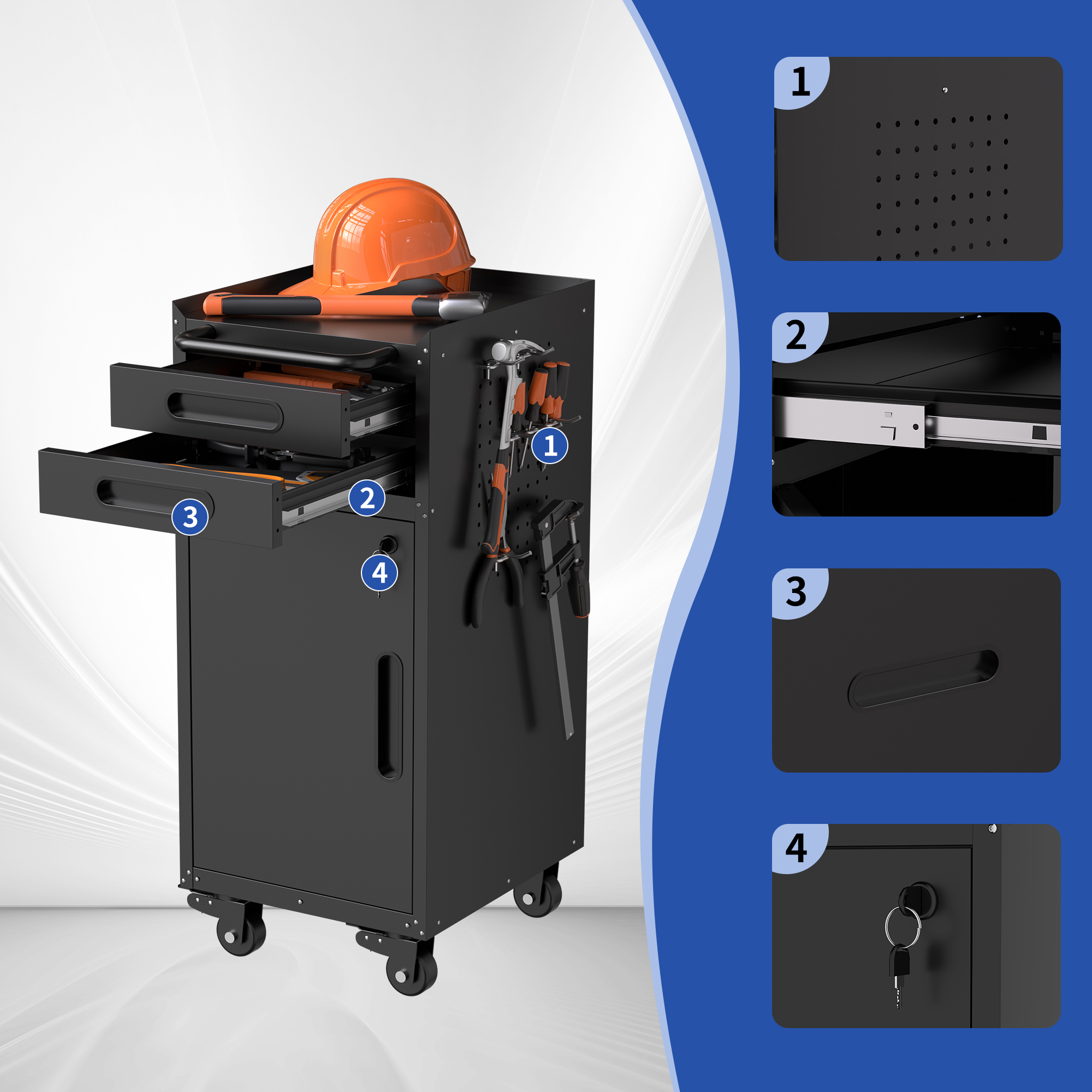 Narrow Rolling Tool Cabinet
