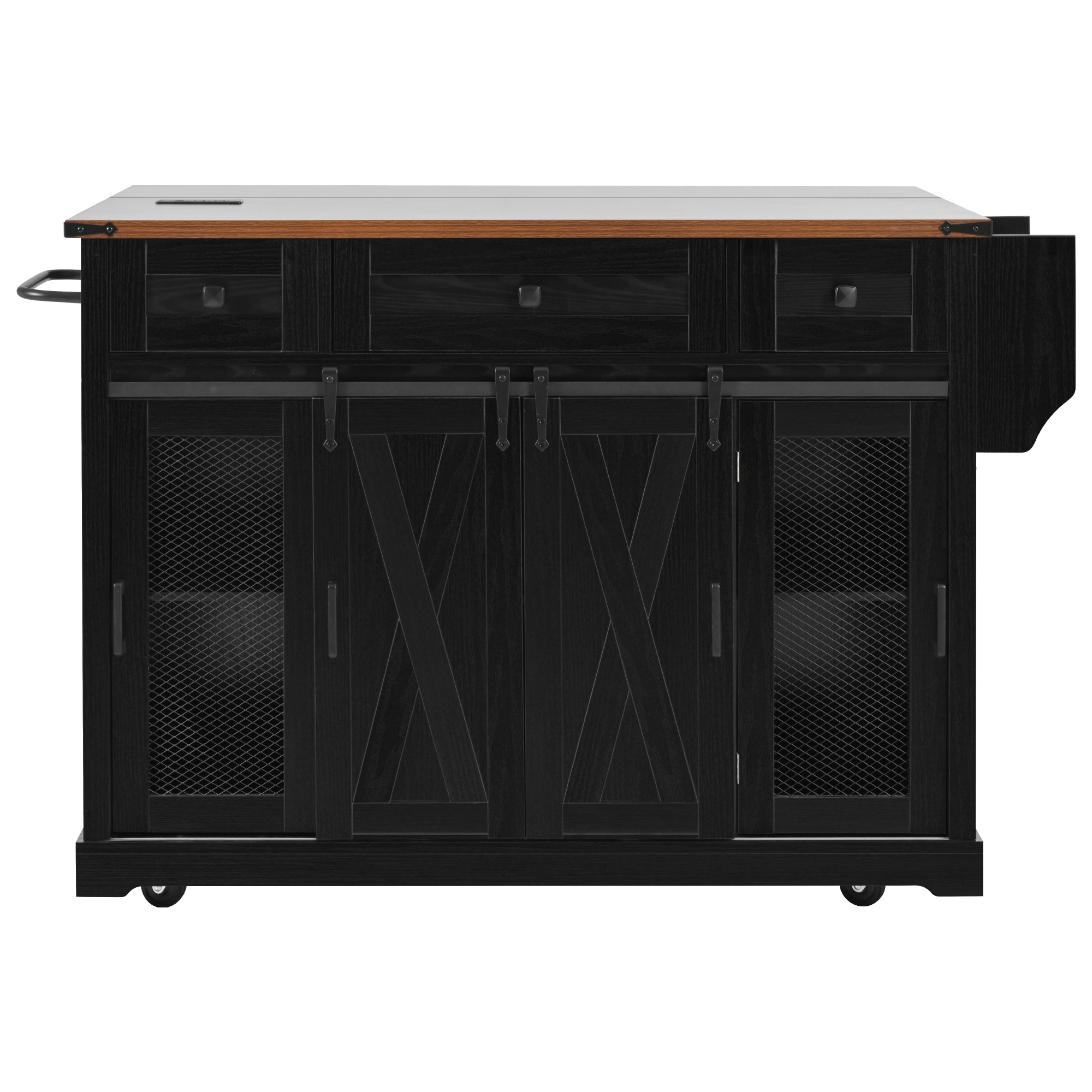 K&K Farmhouse Kitchen Island Storage