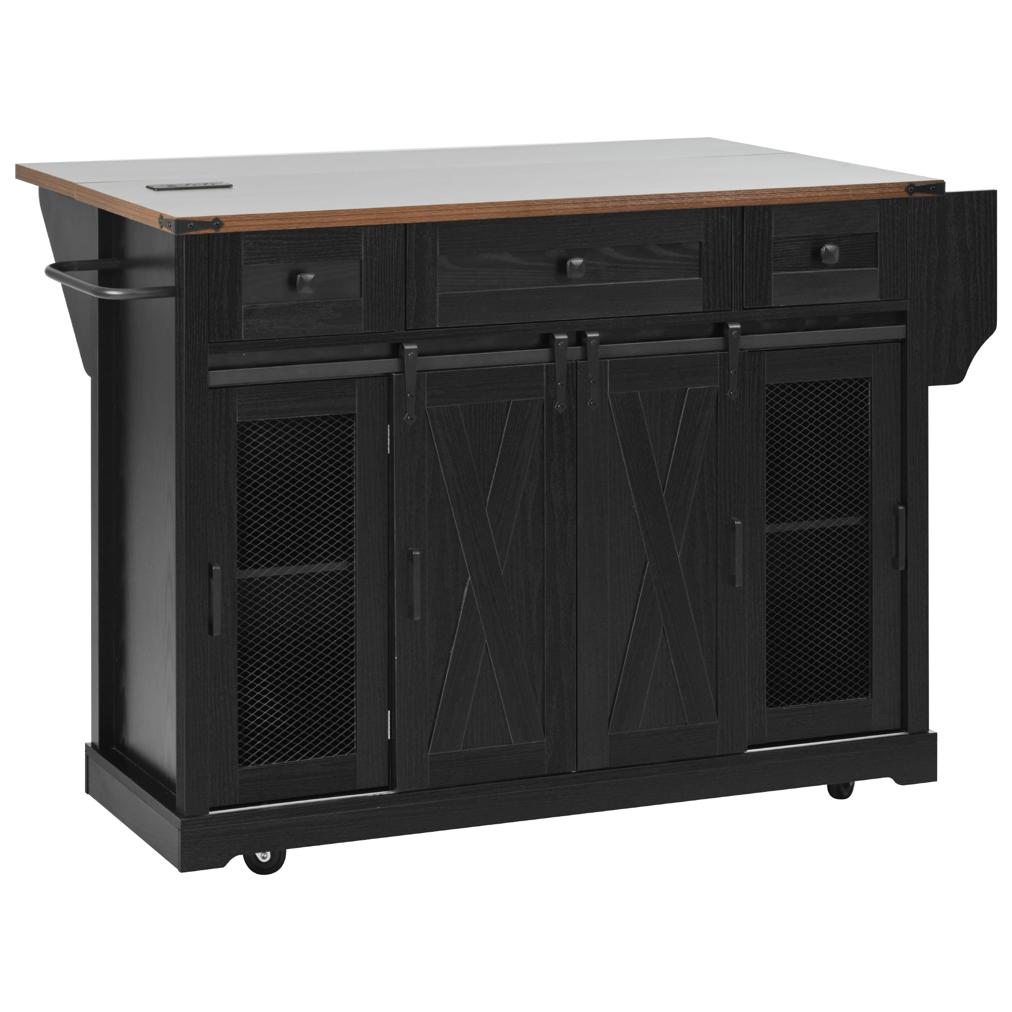 K&K Farmhouse Kitchen Island Storage