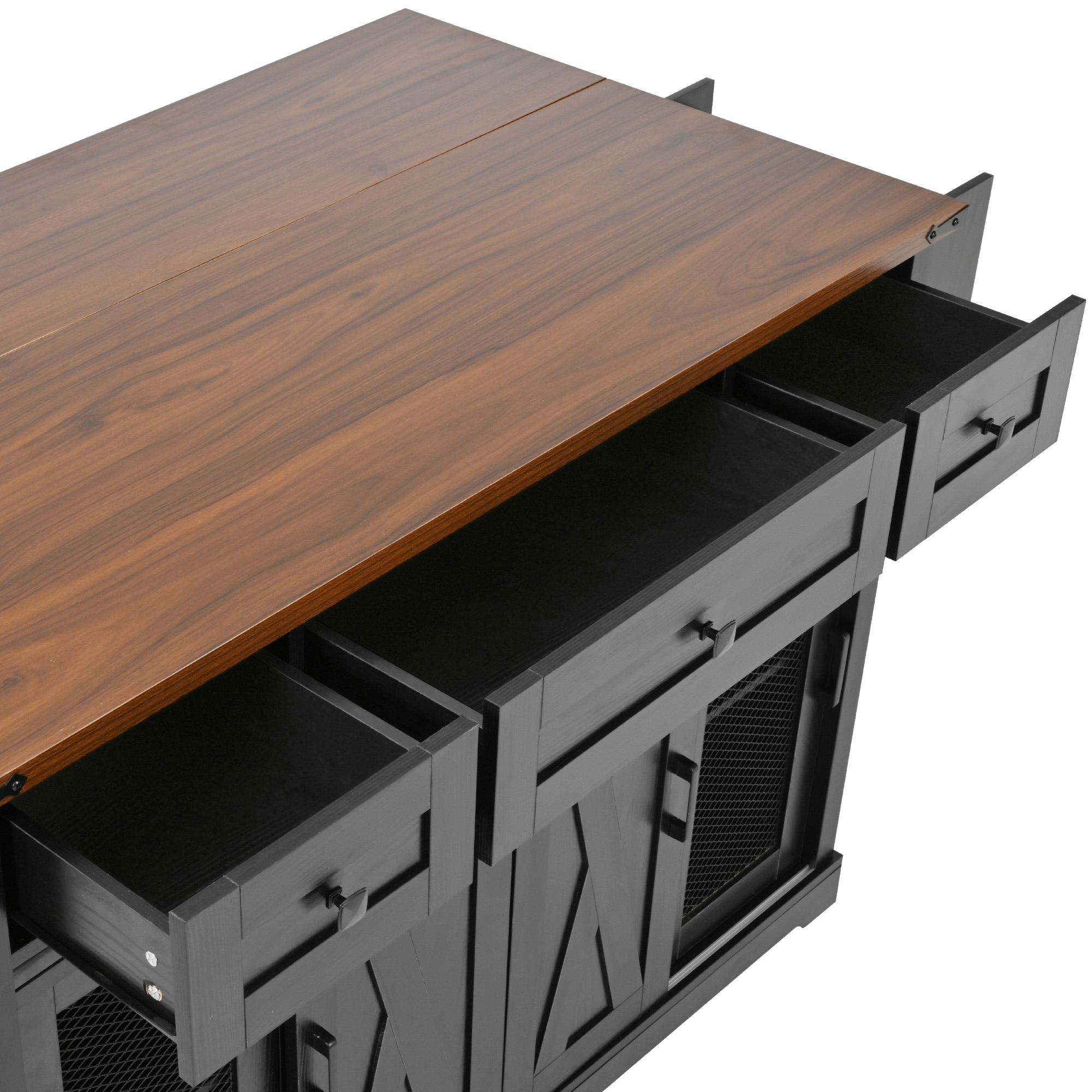 K&K Farmhouse Kitchen Island Storage