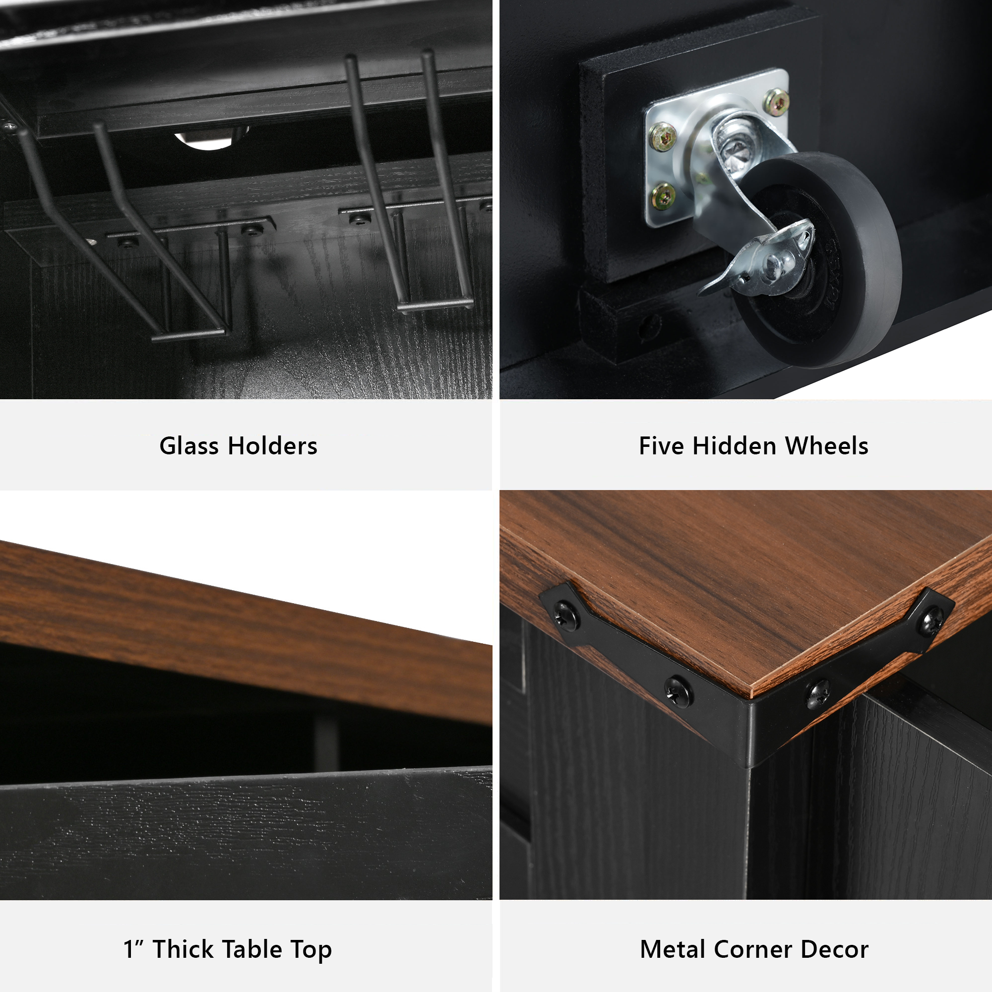 K&K Farmhouse Kitchen Island Storage