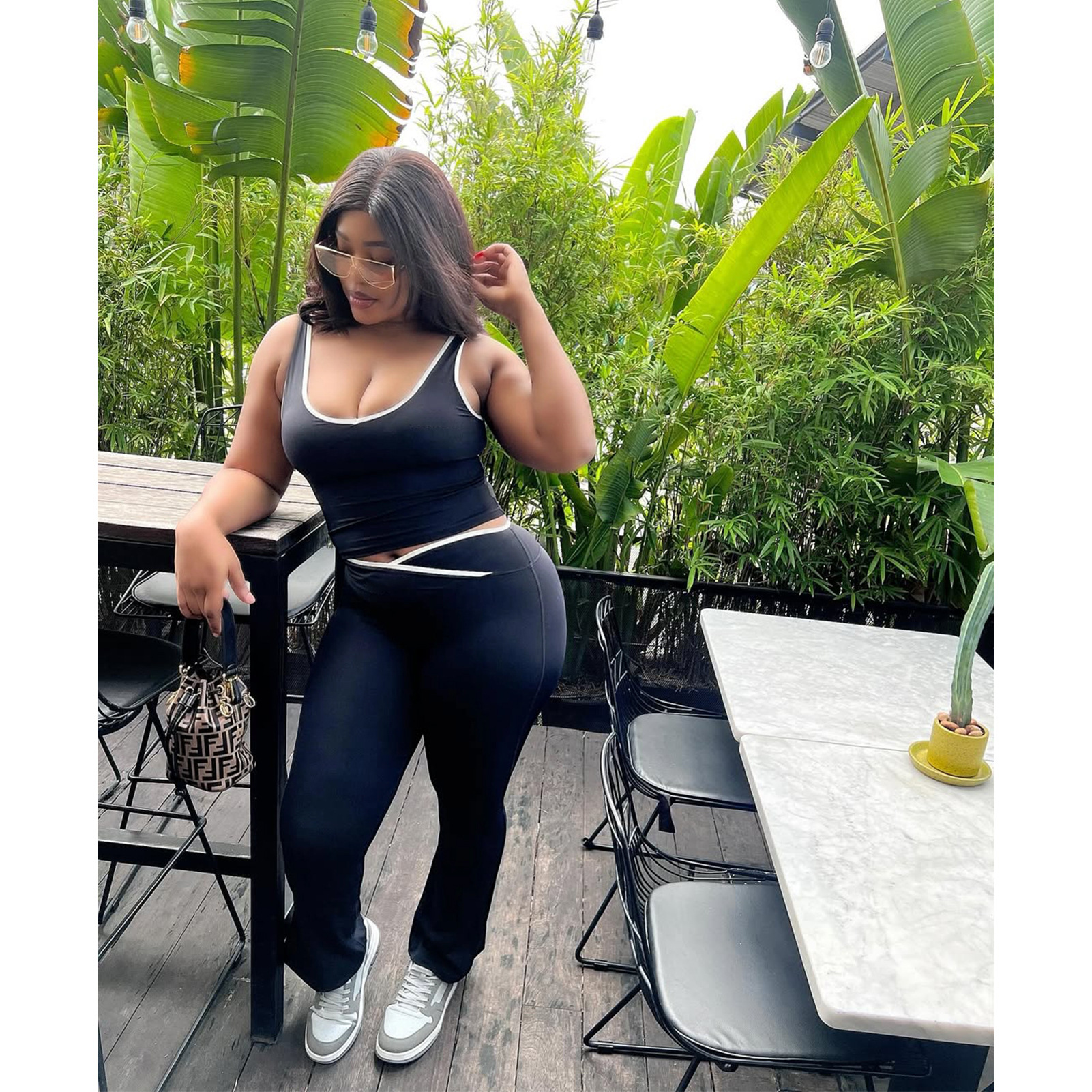 Women's Yoga Pants Two-Piece Set