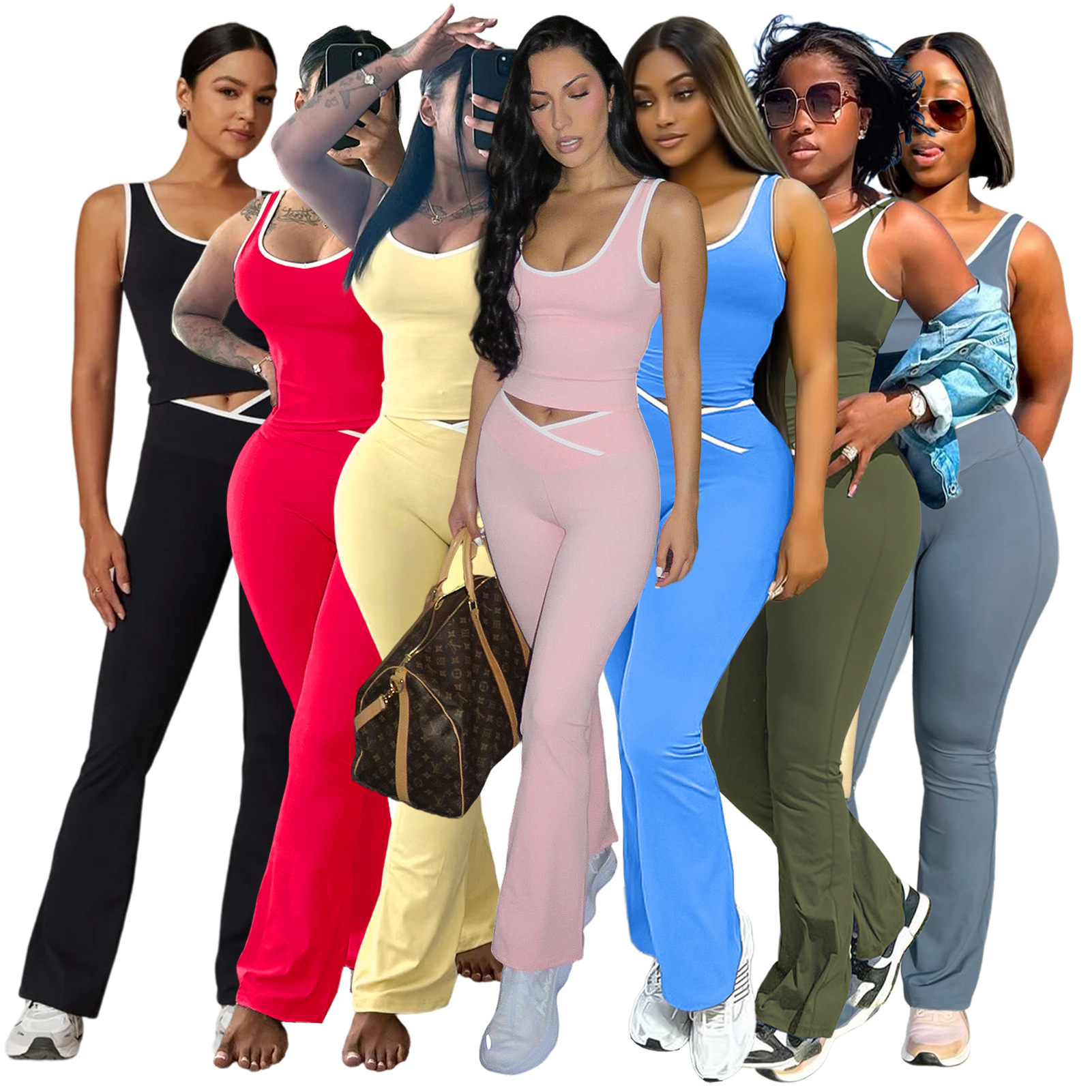Women's Yoga Pants Two-Piece Set