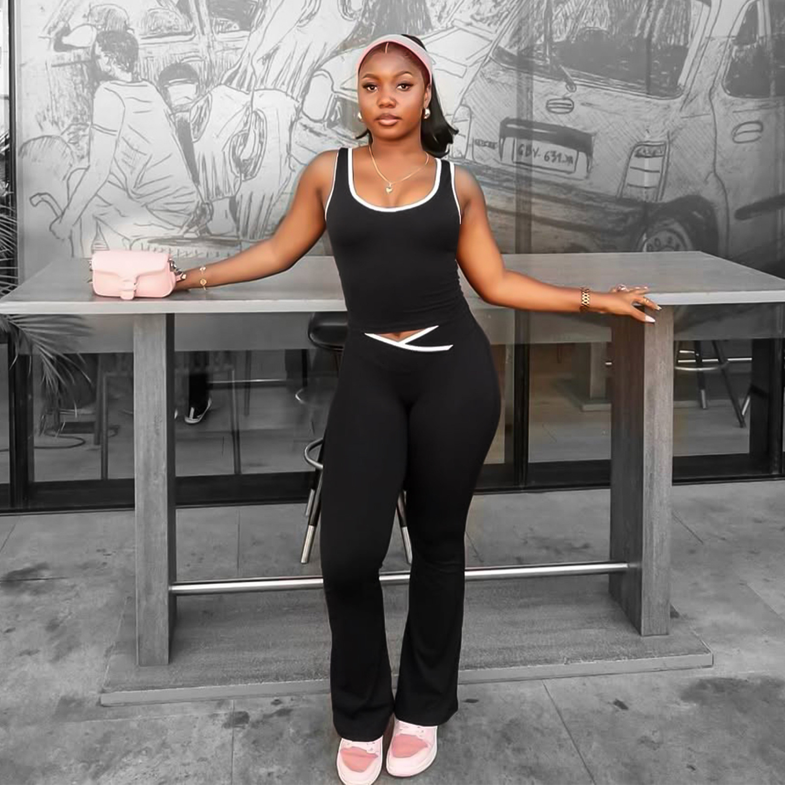 Women's Yoga Pants Two-Piece Set