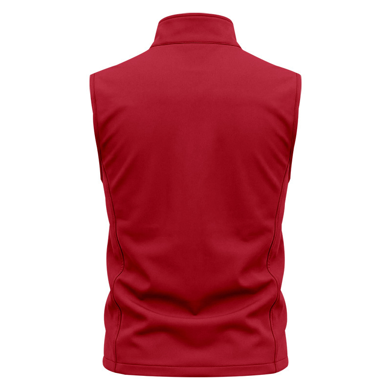 Mens Utility Vest Stand-collar Zippered