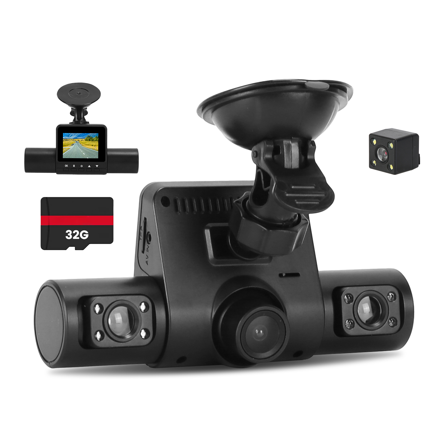 360 Degree View FHD 4 Channel Dash Cam