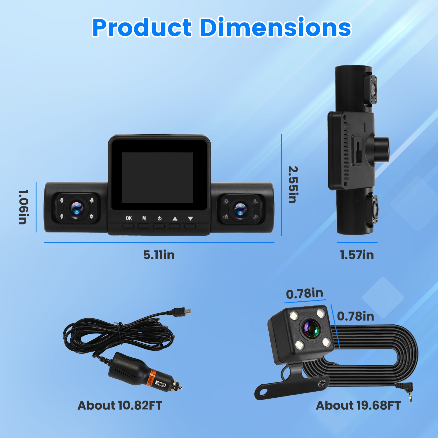 360 Degree View FHD 4 Channel Dash Cam
