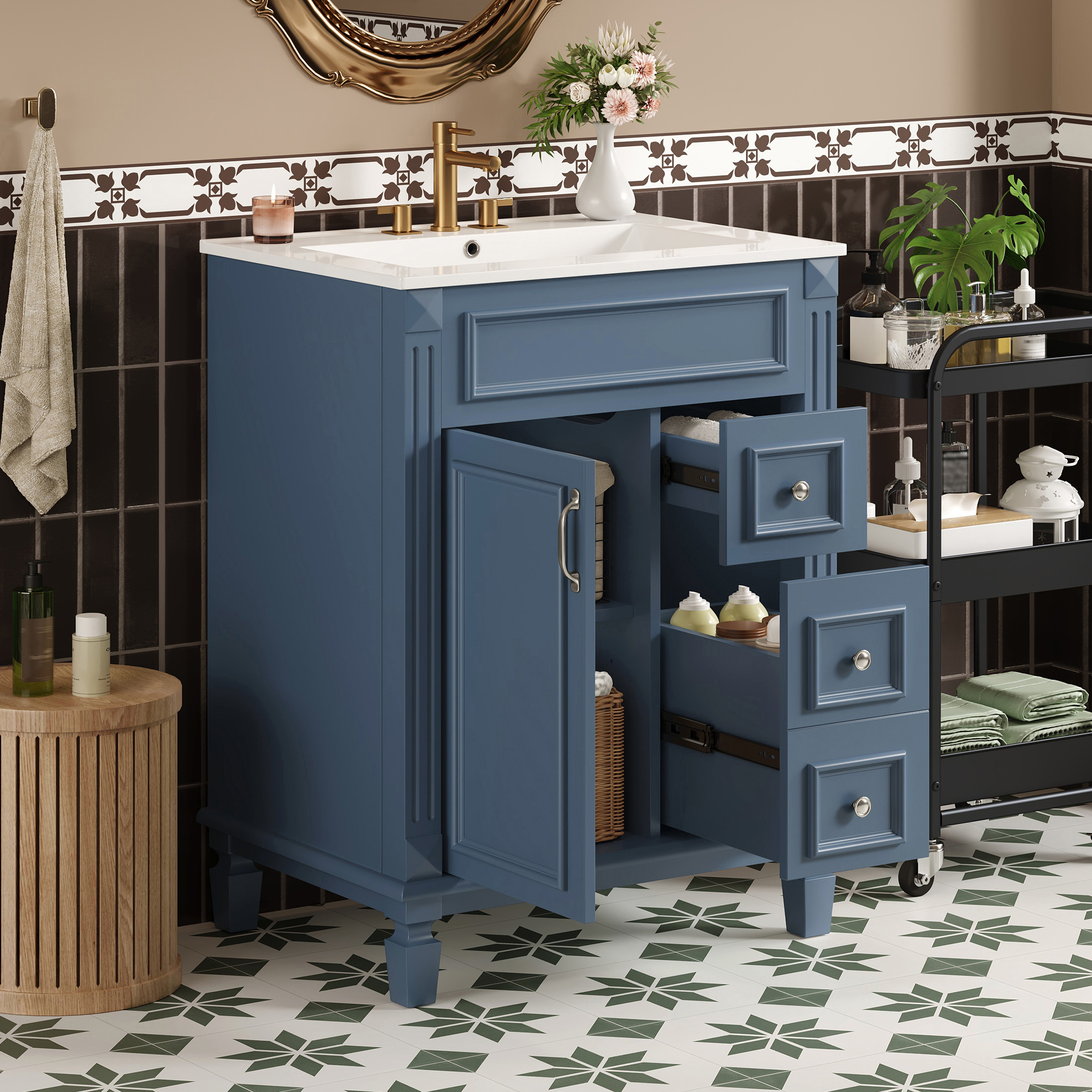 24 Bathroom Vanity Ceramic Sink