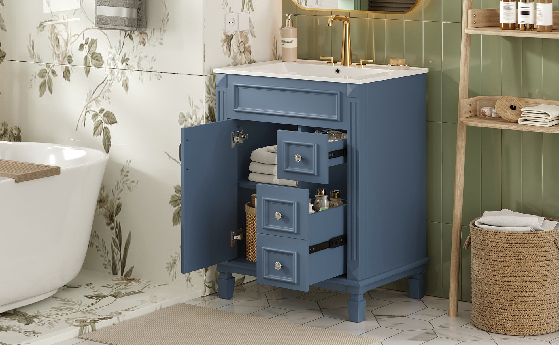 24 Bathroom Vanity Ceramic Sink