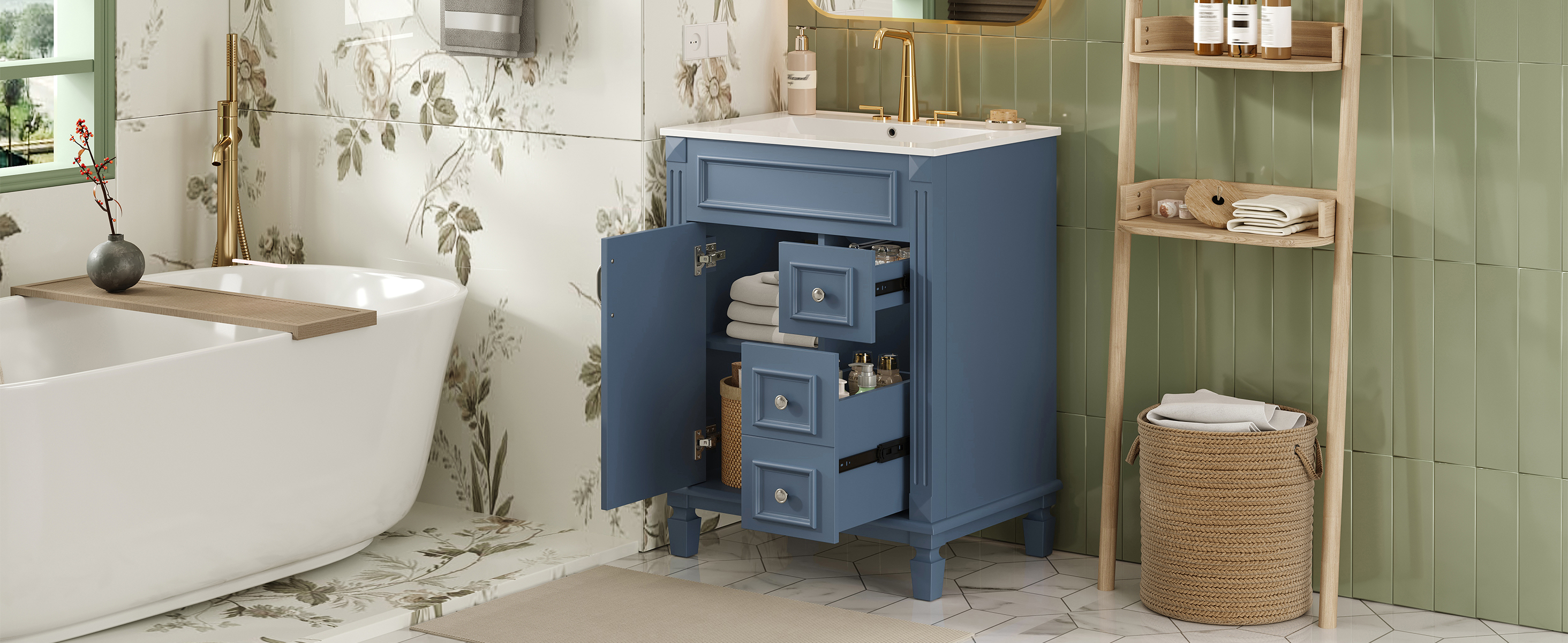 24 Bathroom Vanity Ceramic Sink
