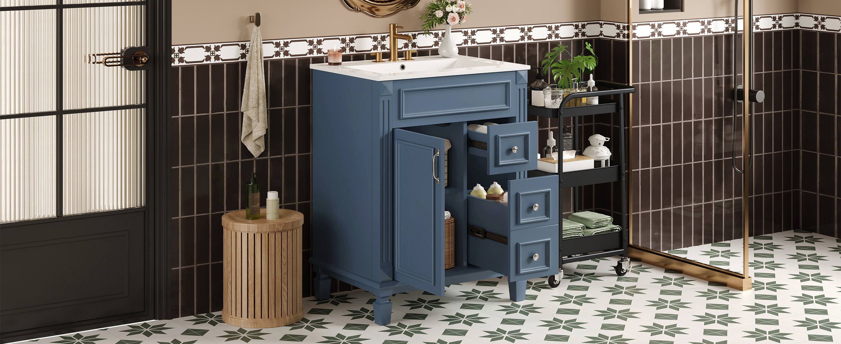 24 Bathroom Vanity Ceramic Sink