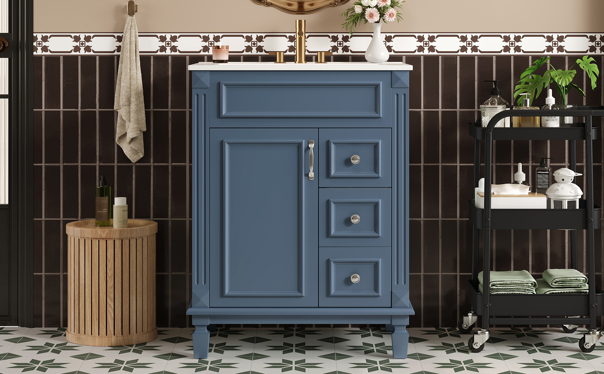 24 Bathroom Vanity Ceramic Sink