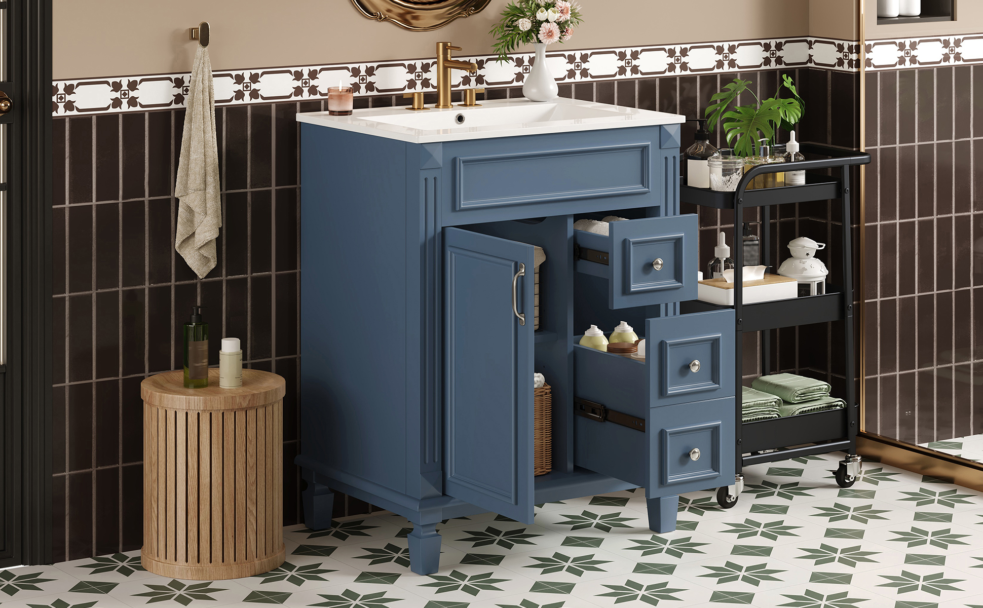 24 Bathroom Vanity Ceramic Sink