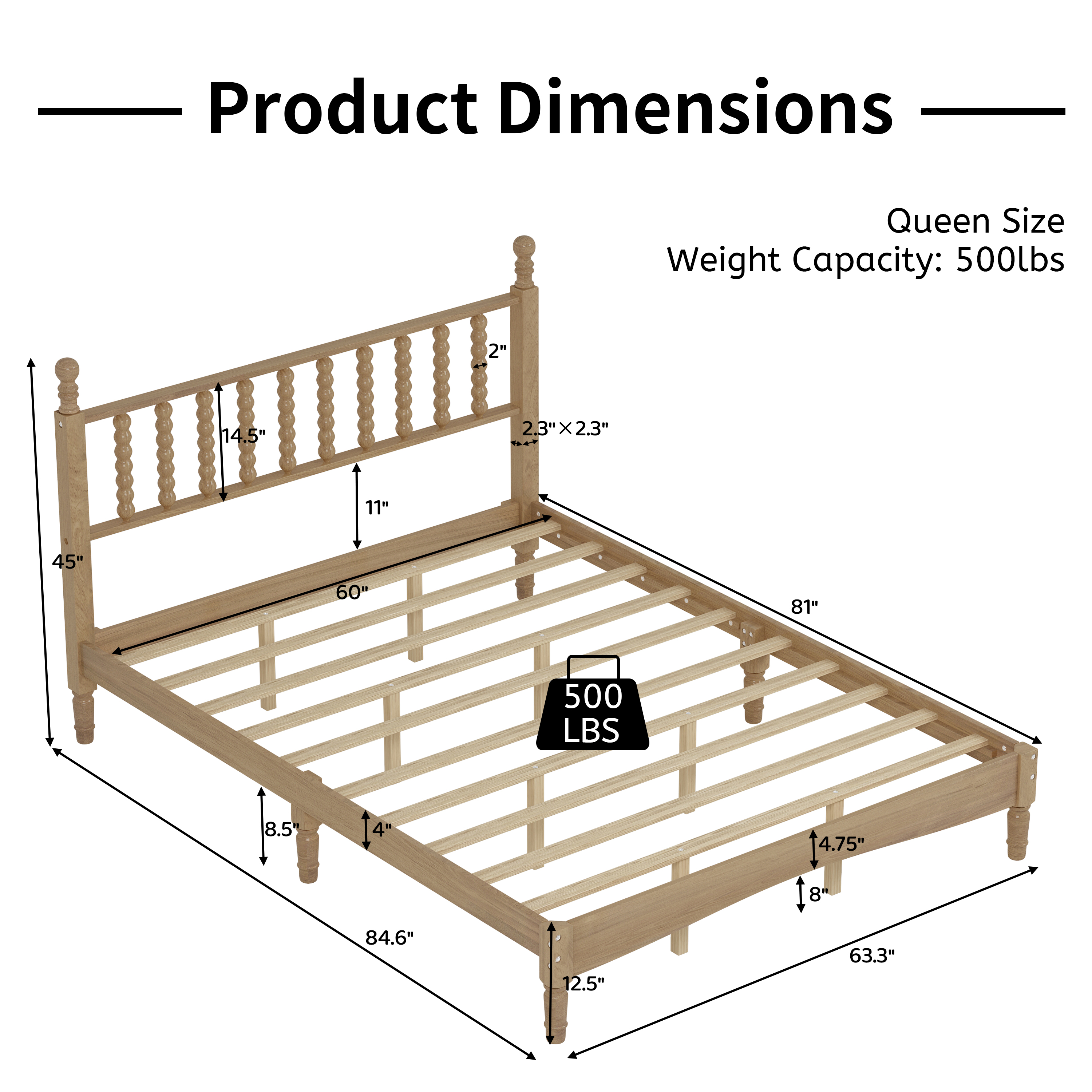 Queen Wood Platform Bed