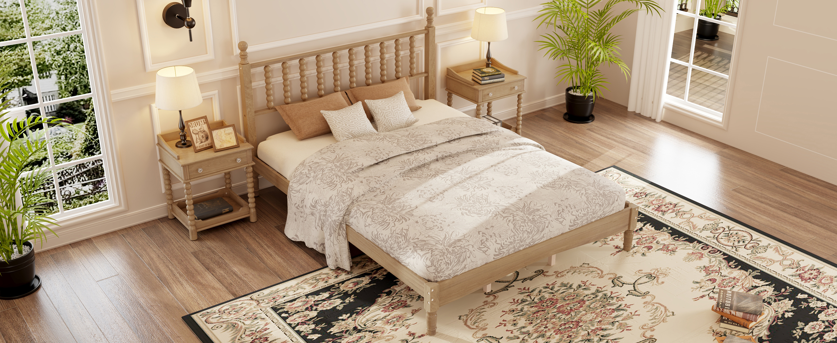 Queen Wood Platform Bed
