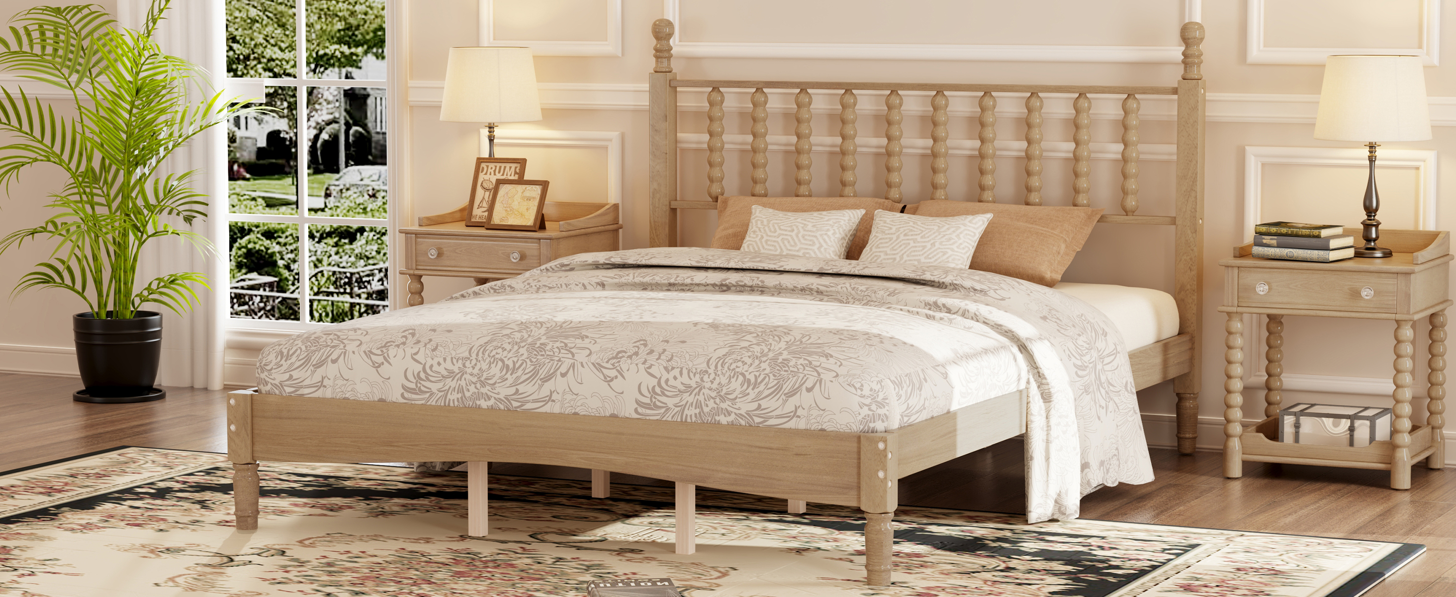 Queen Wood Platform Bed