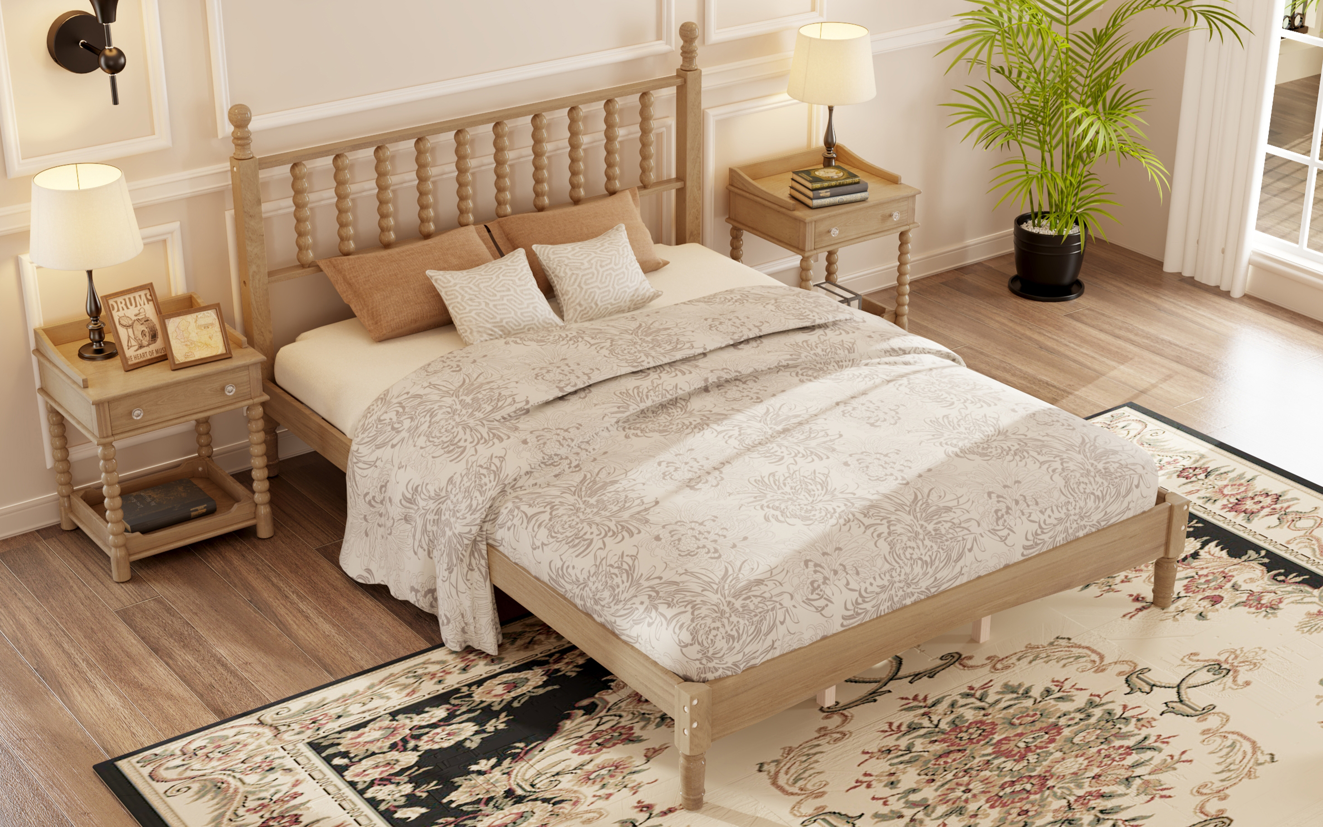 Queen Wood Platform Bed