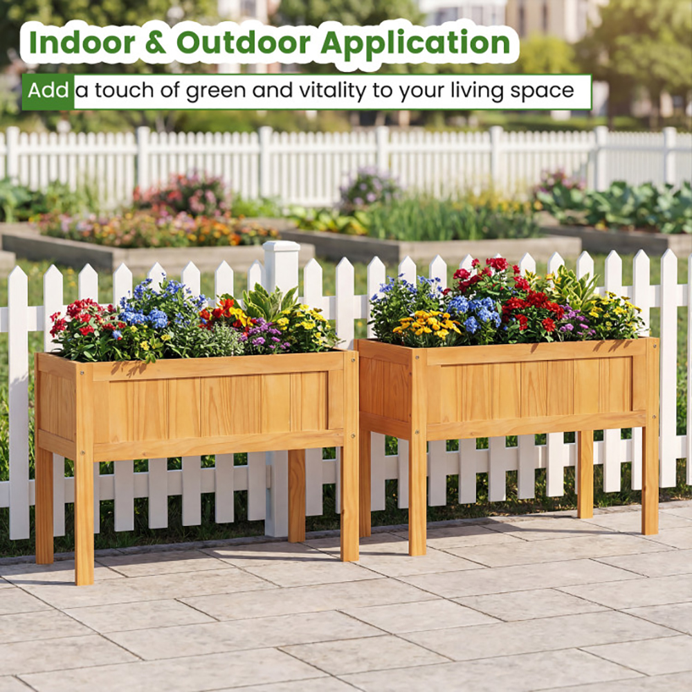Wood Raised Garden Bed Elevated Planter Box