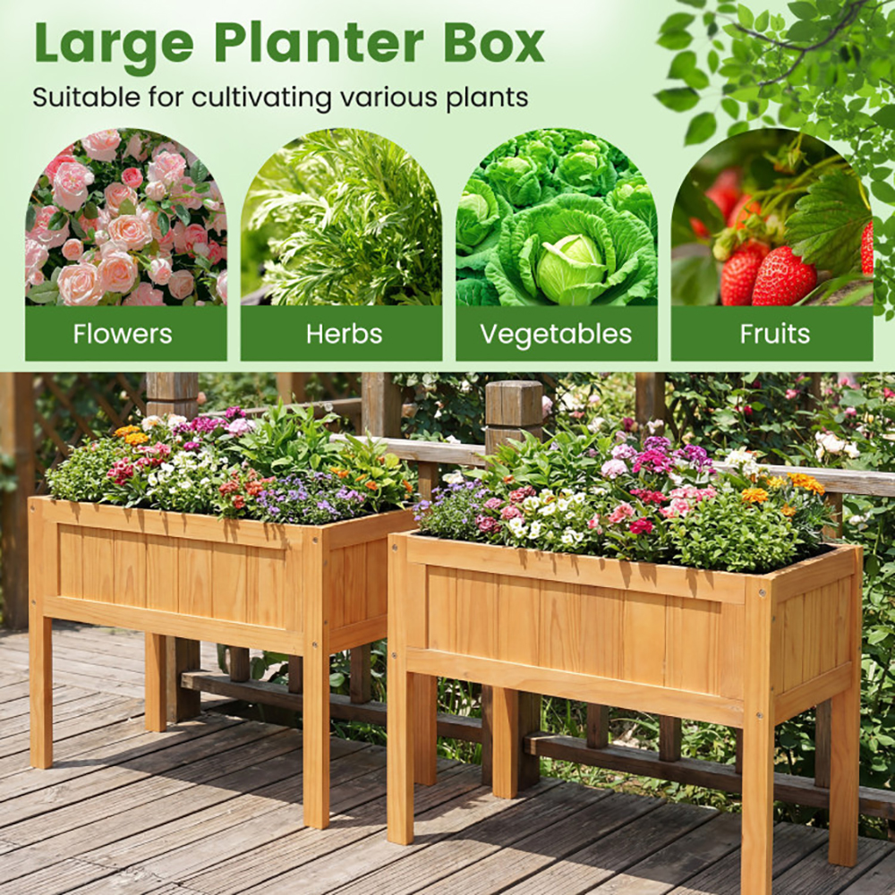 Wood Raised Garden Bed Elevated Planter Box