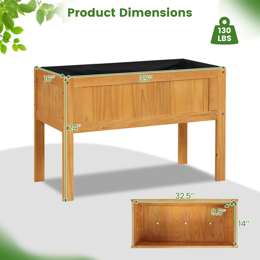 Wood Raised Garden Bed Elevated Planter Box