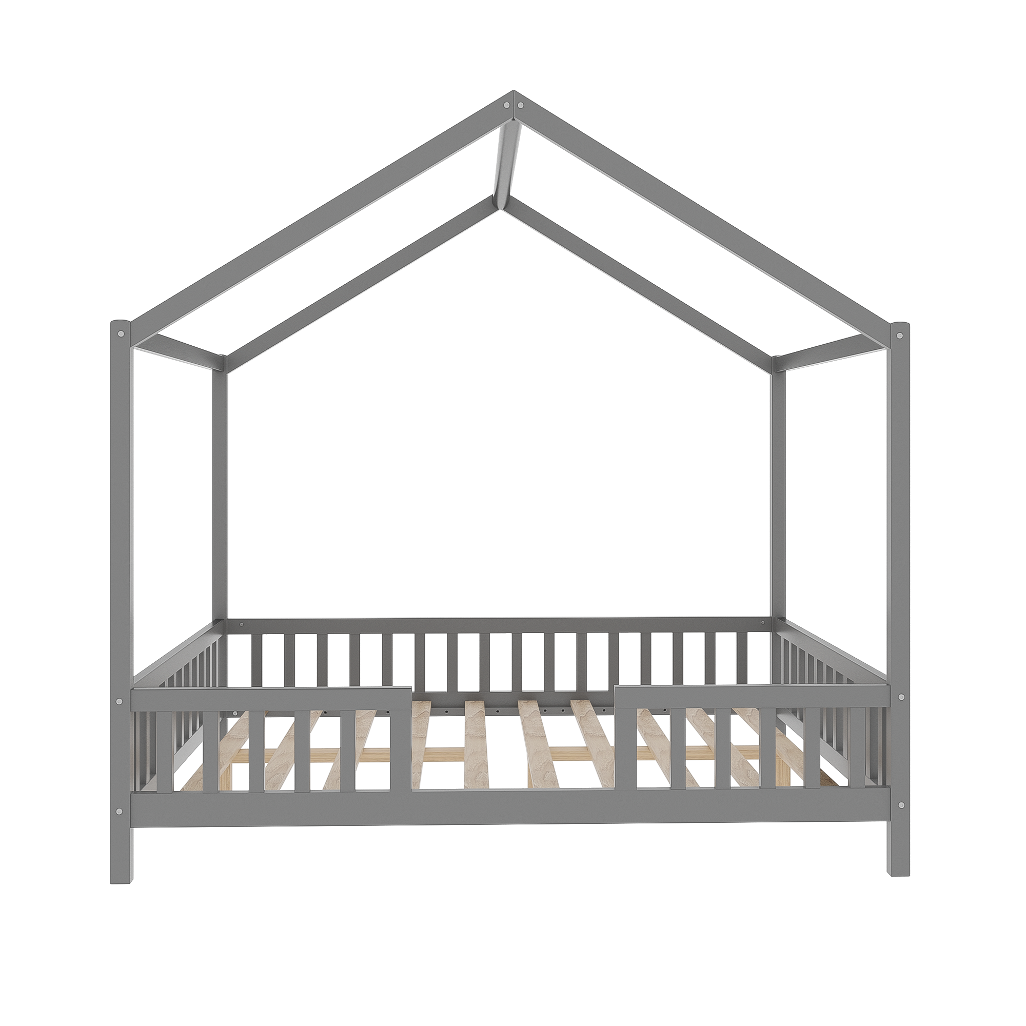 Montessori Floor Bed Canopy Grey