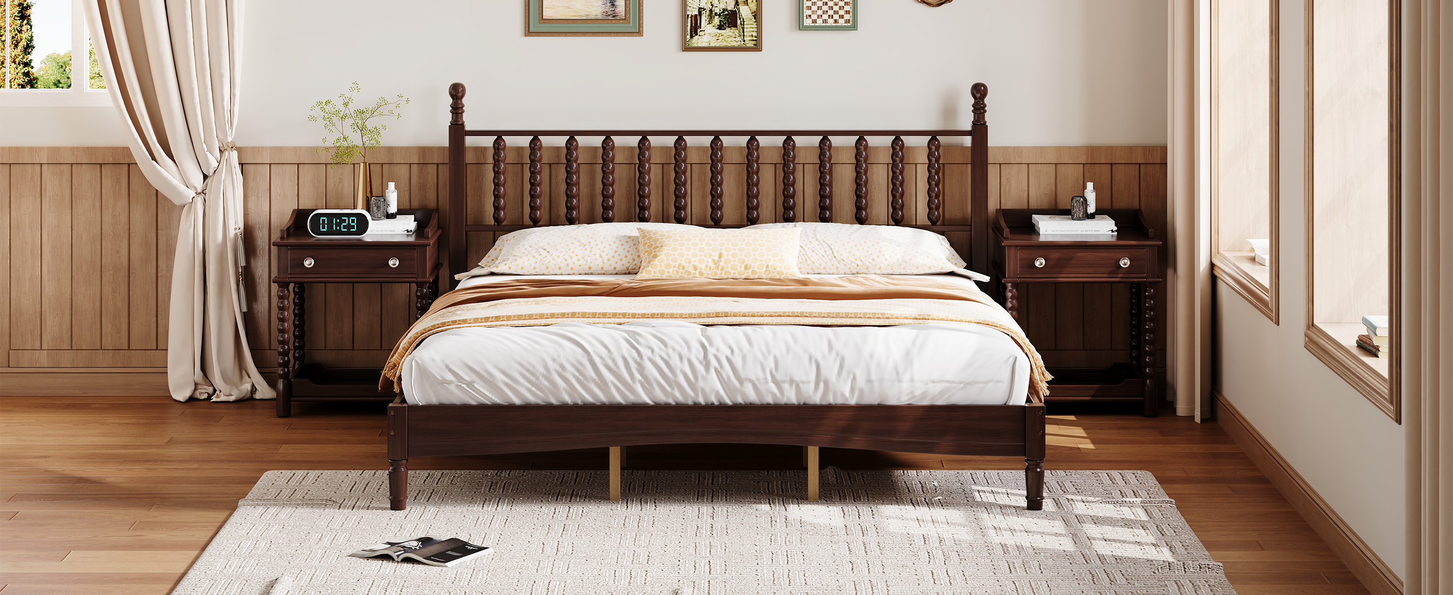 King Wood Platform Bed