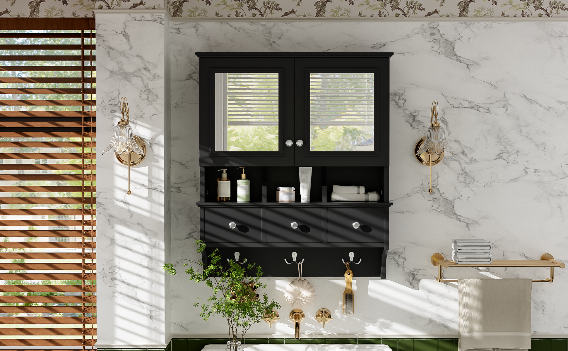 Bathroom Mirror Cabinet 24-inch