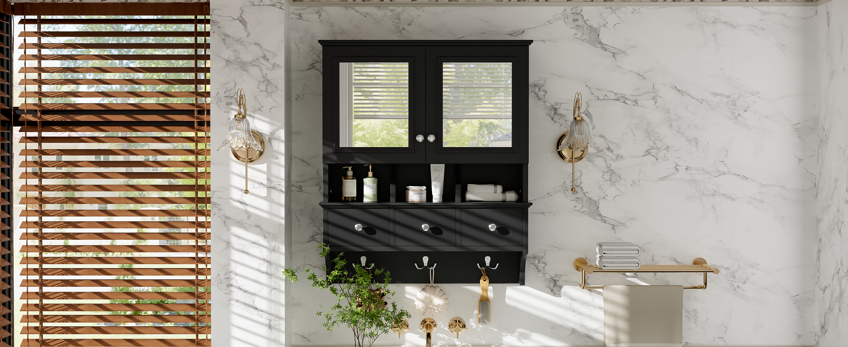 Bathroom Mirror Cabinet 24-inch