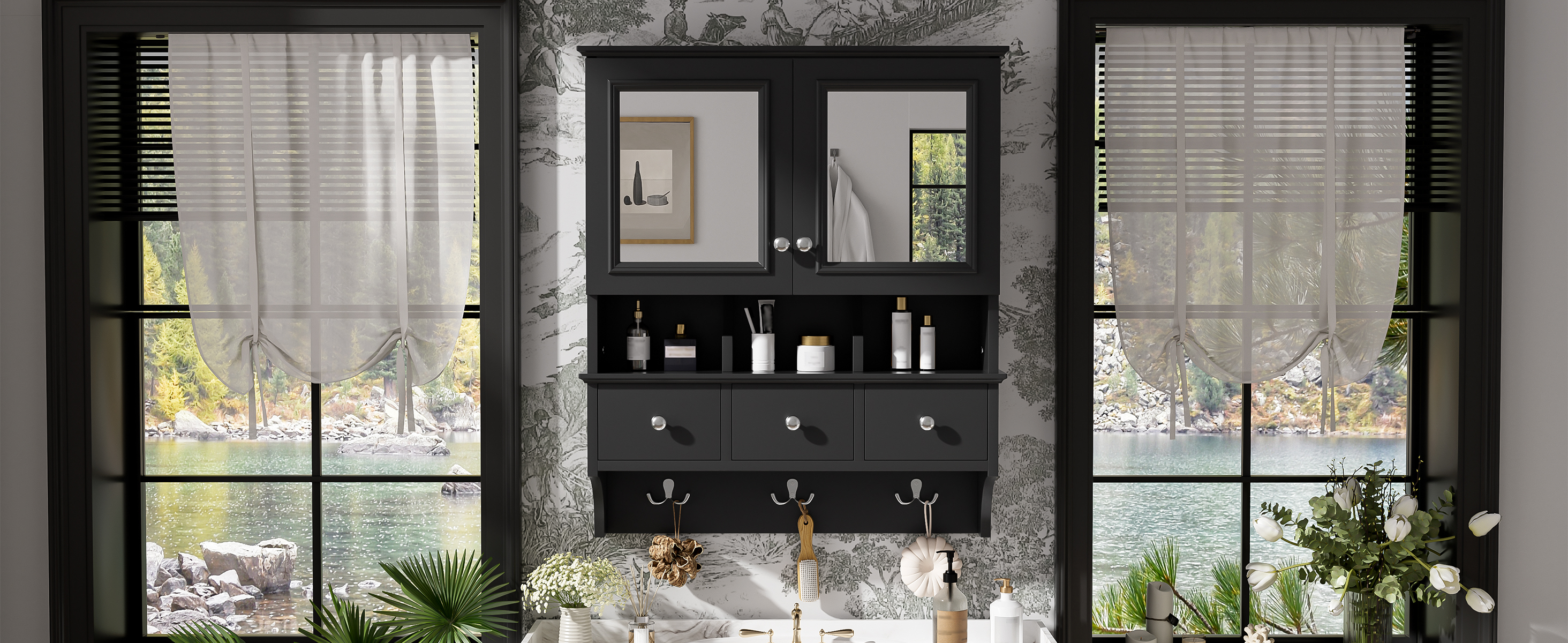 Bathroom Mirror Cabinet 24-inch