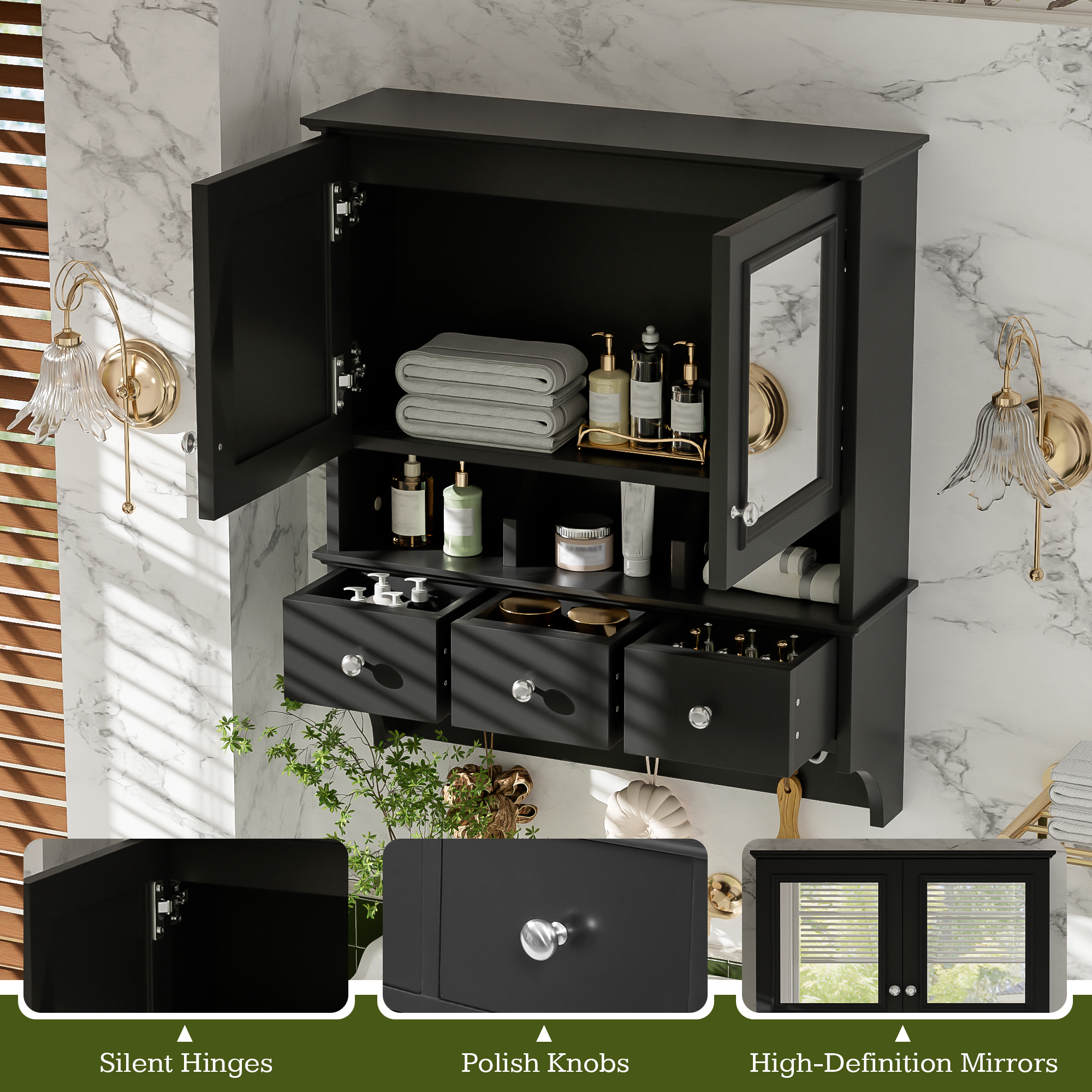Bathroom Mirror Cabinet 24-inch