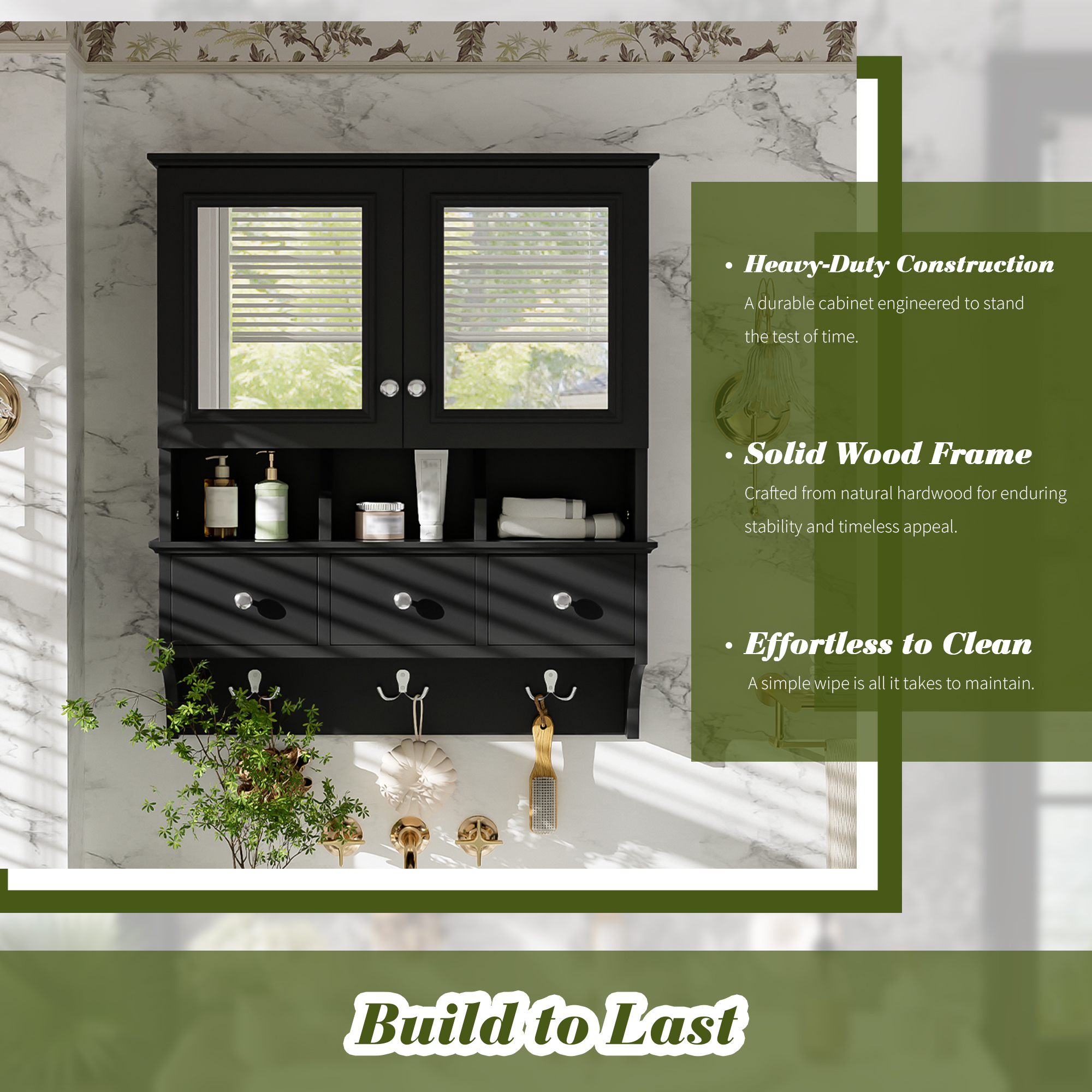 Bathroom Mirror Cabinet 24-inch