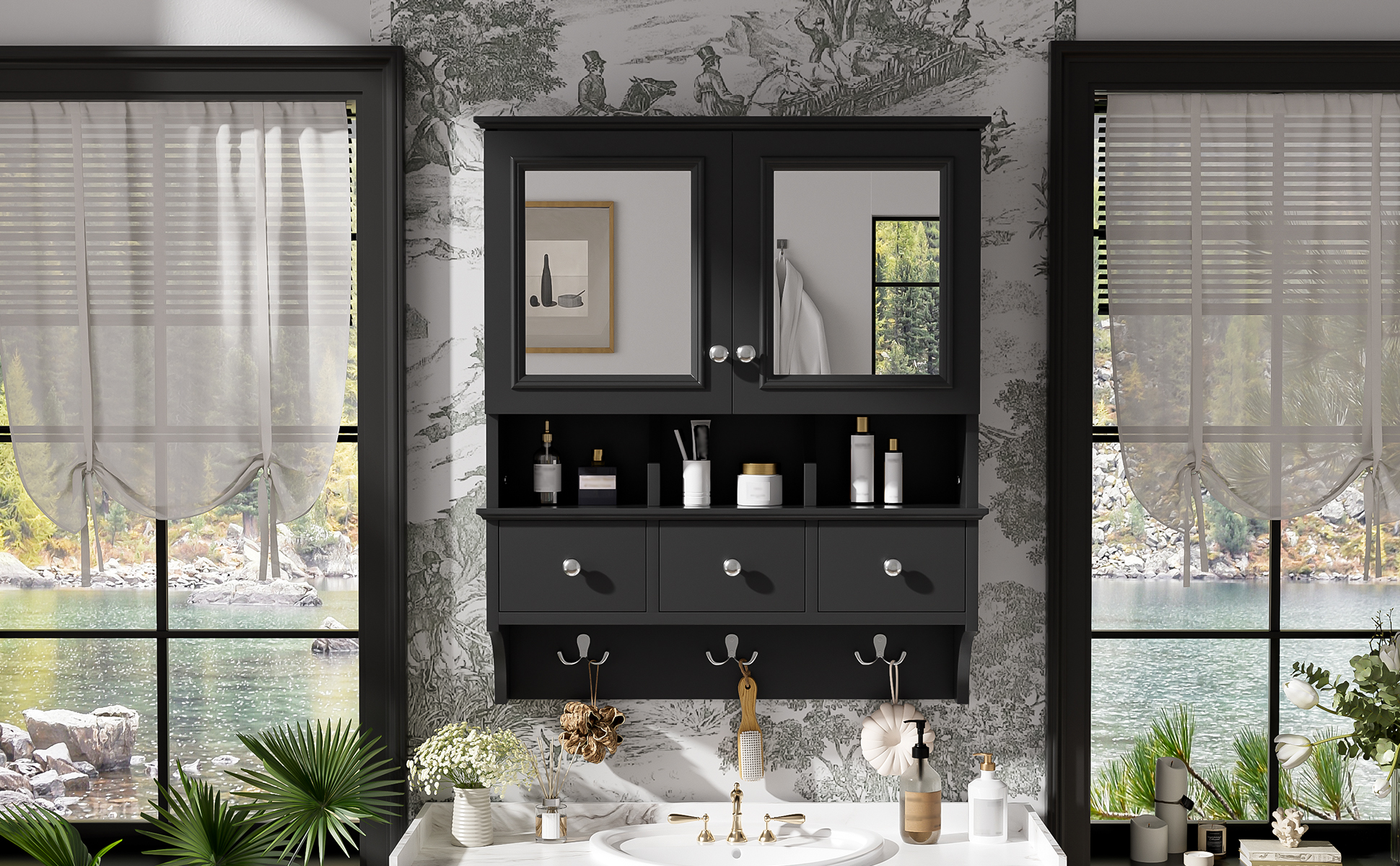 Bathroom Mirror Cabinet 24-inch