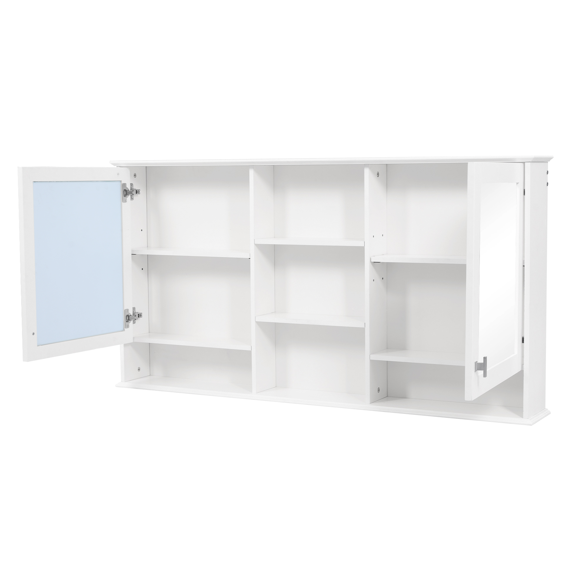 Wall-Mount Mirror Cabinet Adjustable Shelves