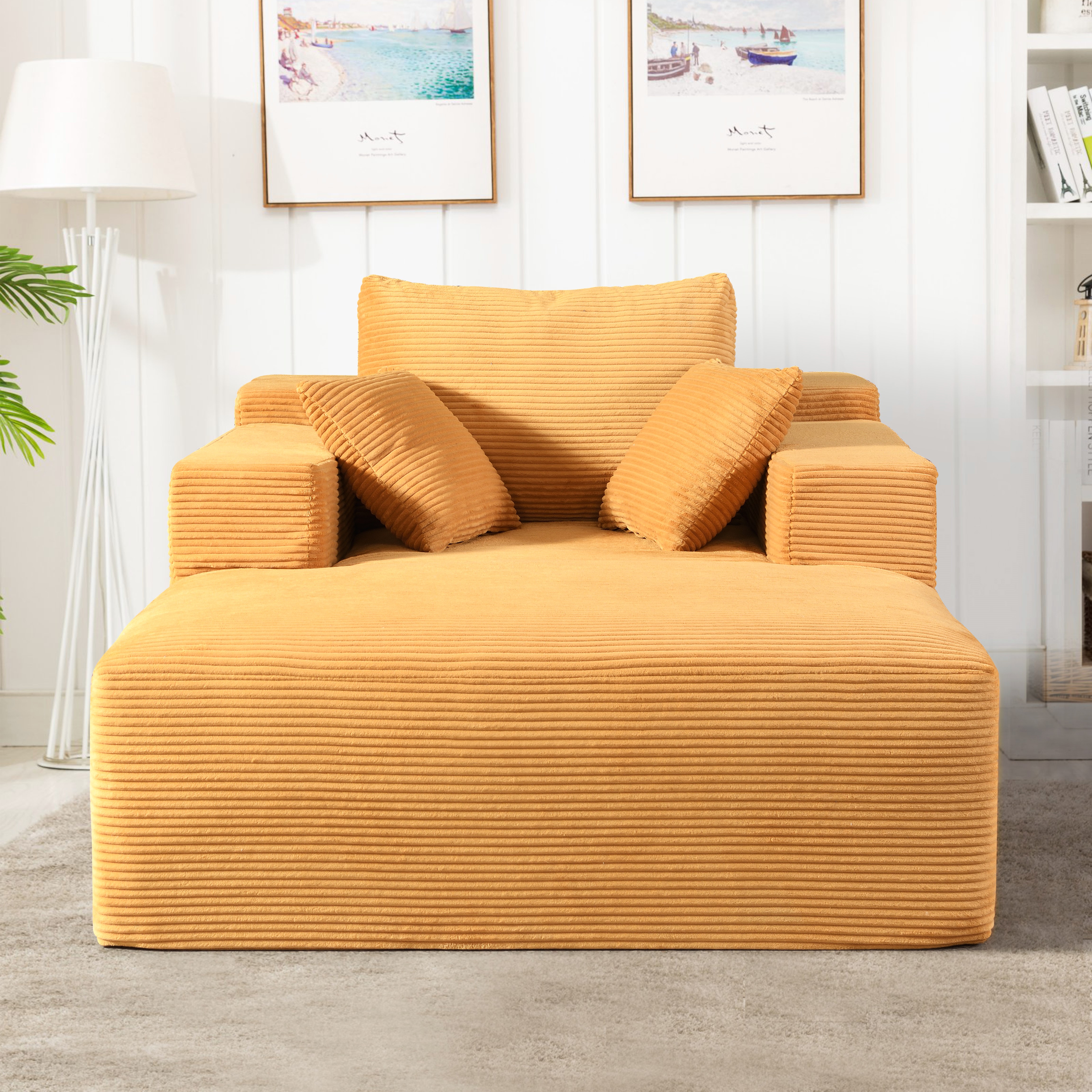 Chaise Lounge Chair Corduroy Sofa