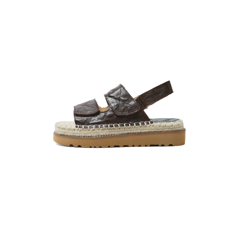 Sheepskin Espadrille Platform Sandals