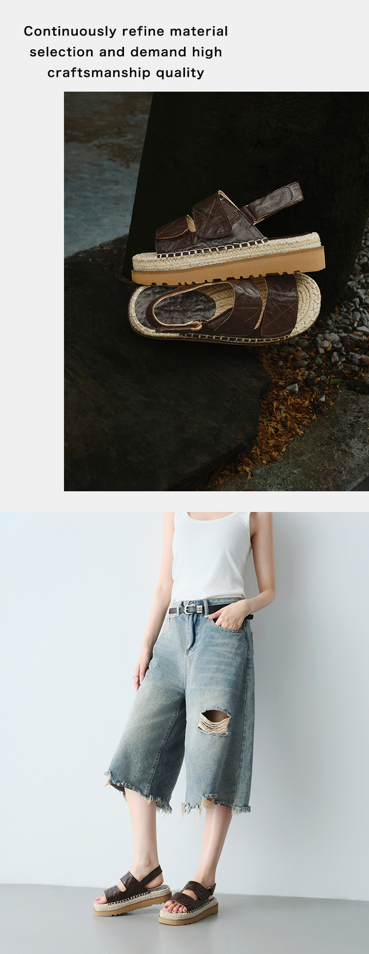 Sheepskin Espadrille Platform Sandals