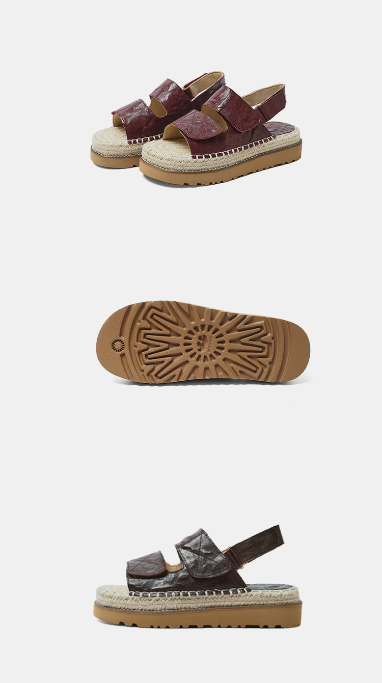 Sheepskin Espadrille Platform Sandals