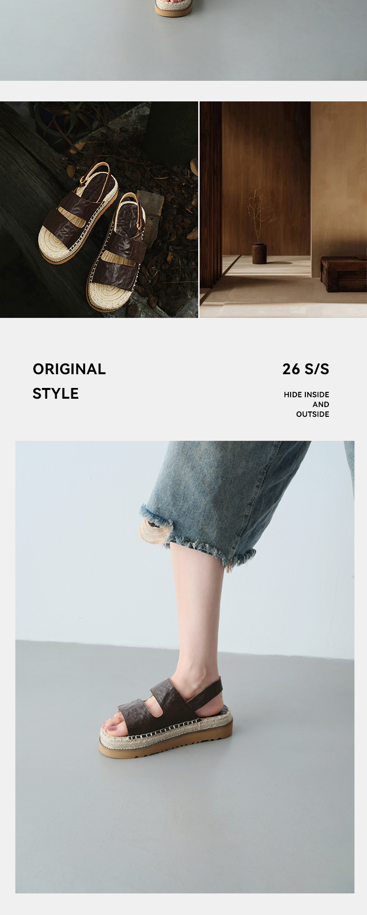 Sheepskin Espadrille Platform Sandals