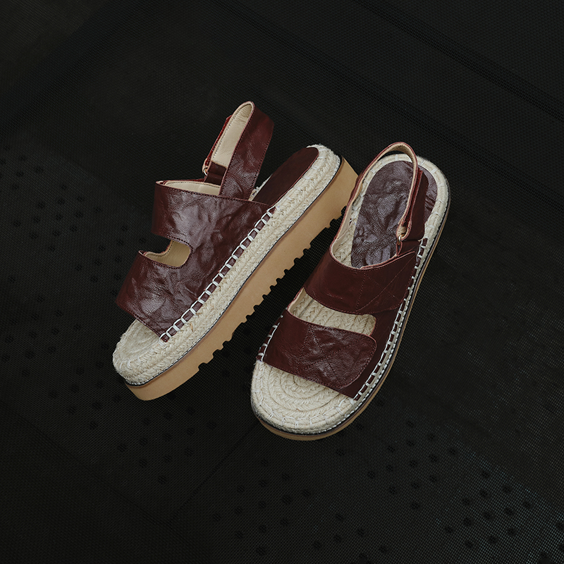 Sheepskin Espadrille Platform Sandals