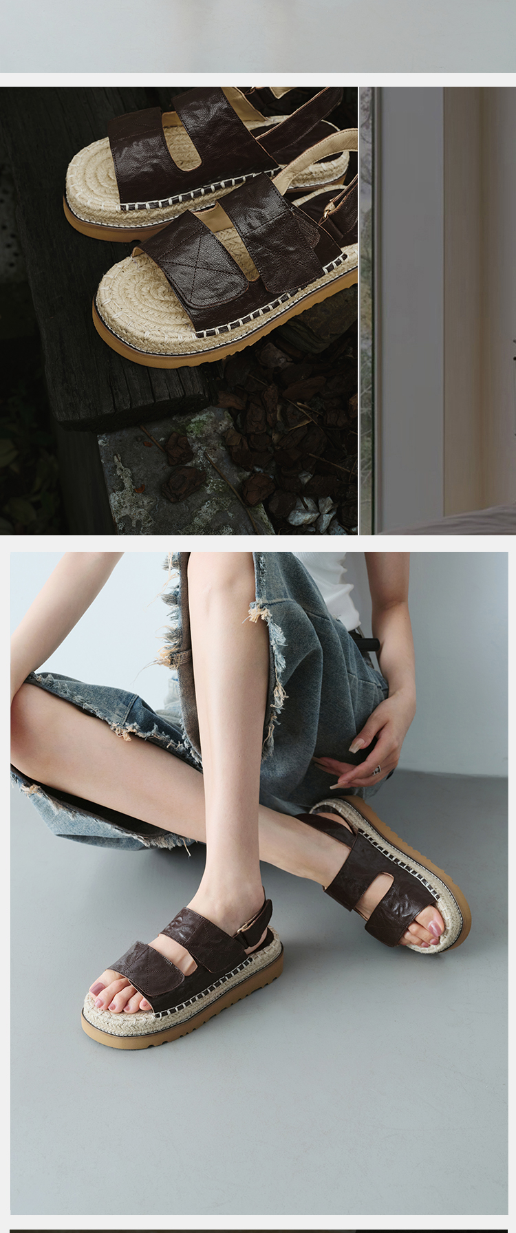 Sheepskin Espadrille Platform Sandals
