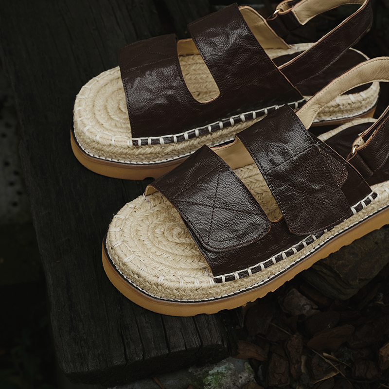 Sheepskin Espadrille Platform Sandals