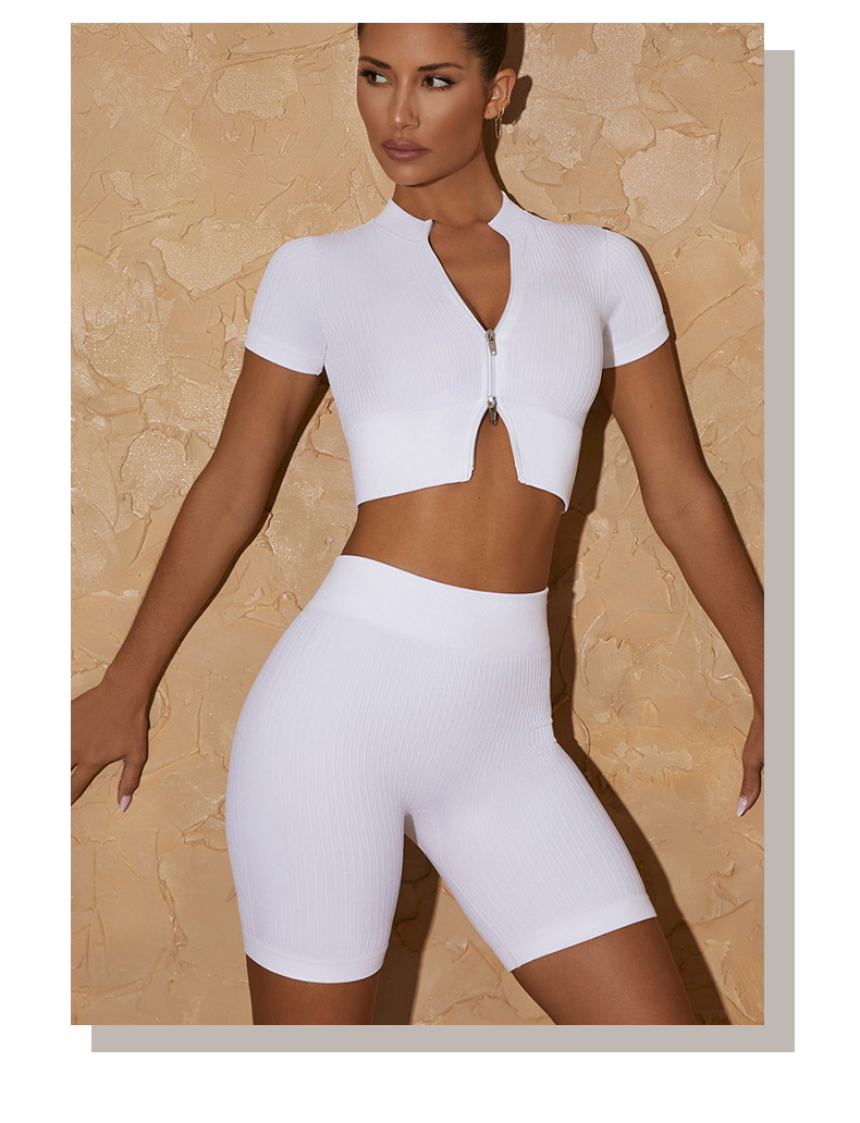 Womens Yoga Wear Short-Sleeve Stylish Elegant