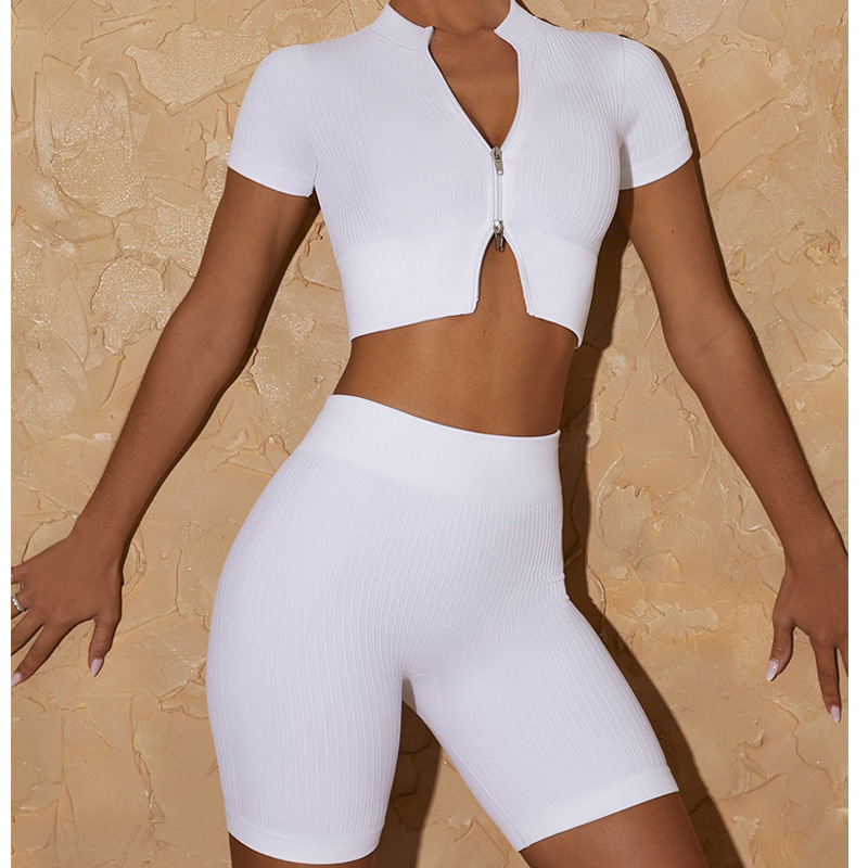 Womens Yoga Wear Short-Sleeve Stylish Elegant