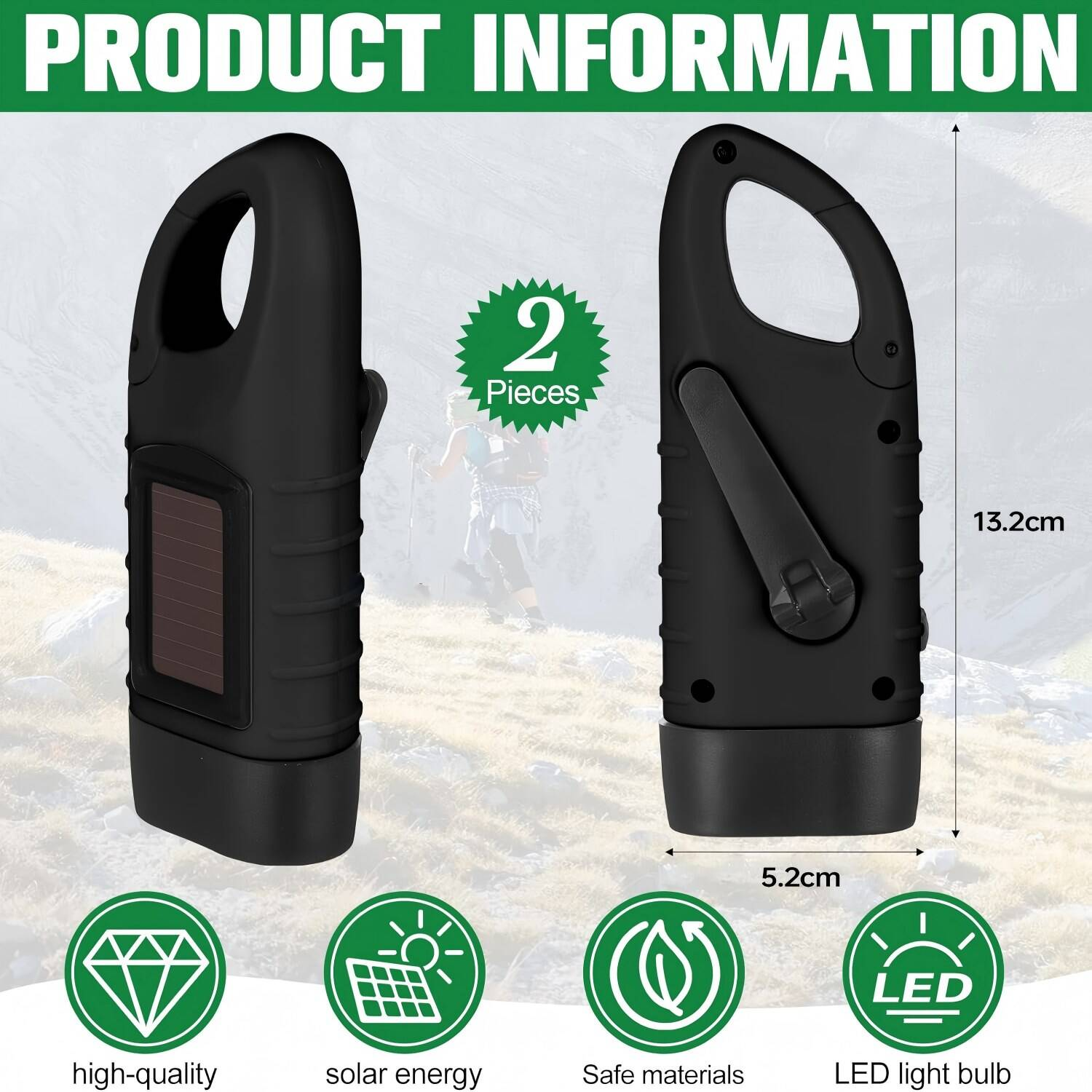 Solar Hand Crank Torch Set