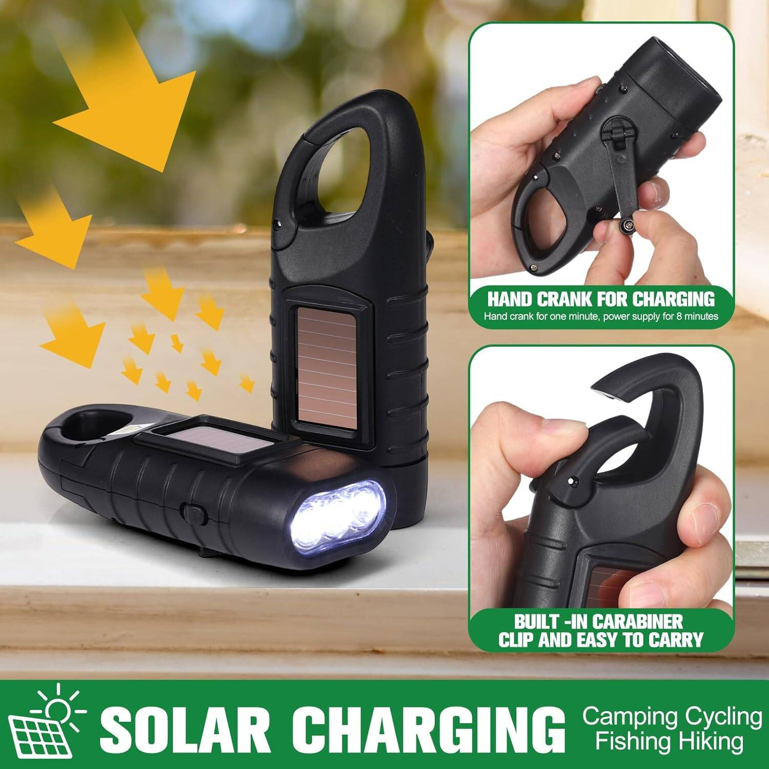 Solar Hand Crank Torch Set
