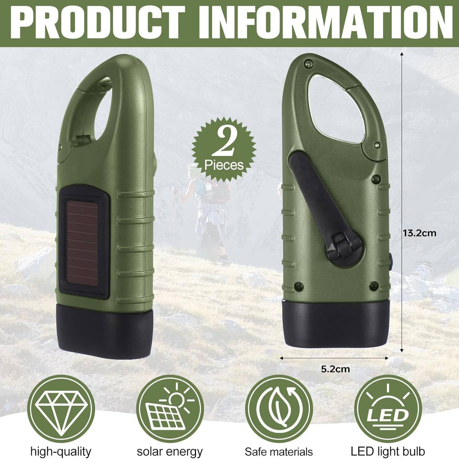 Torch Set Solar Hand Crank