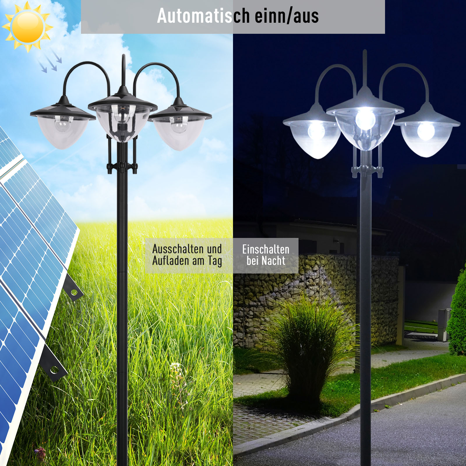 Solar Garden Lantern Metal Stehleuchte