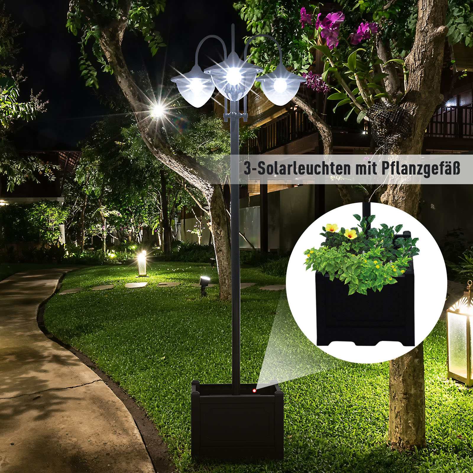Solar Garden Lantern Metal Stehleuchte