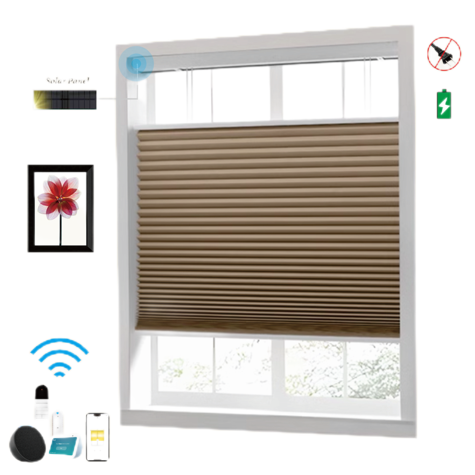 Motorized Shades With Remote Control And Solar