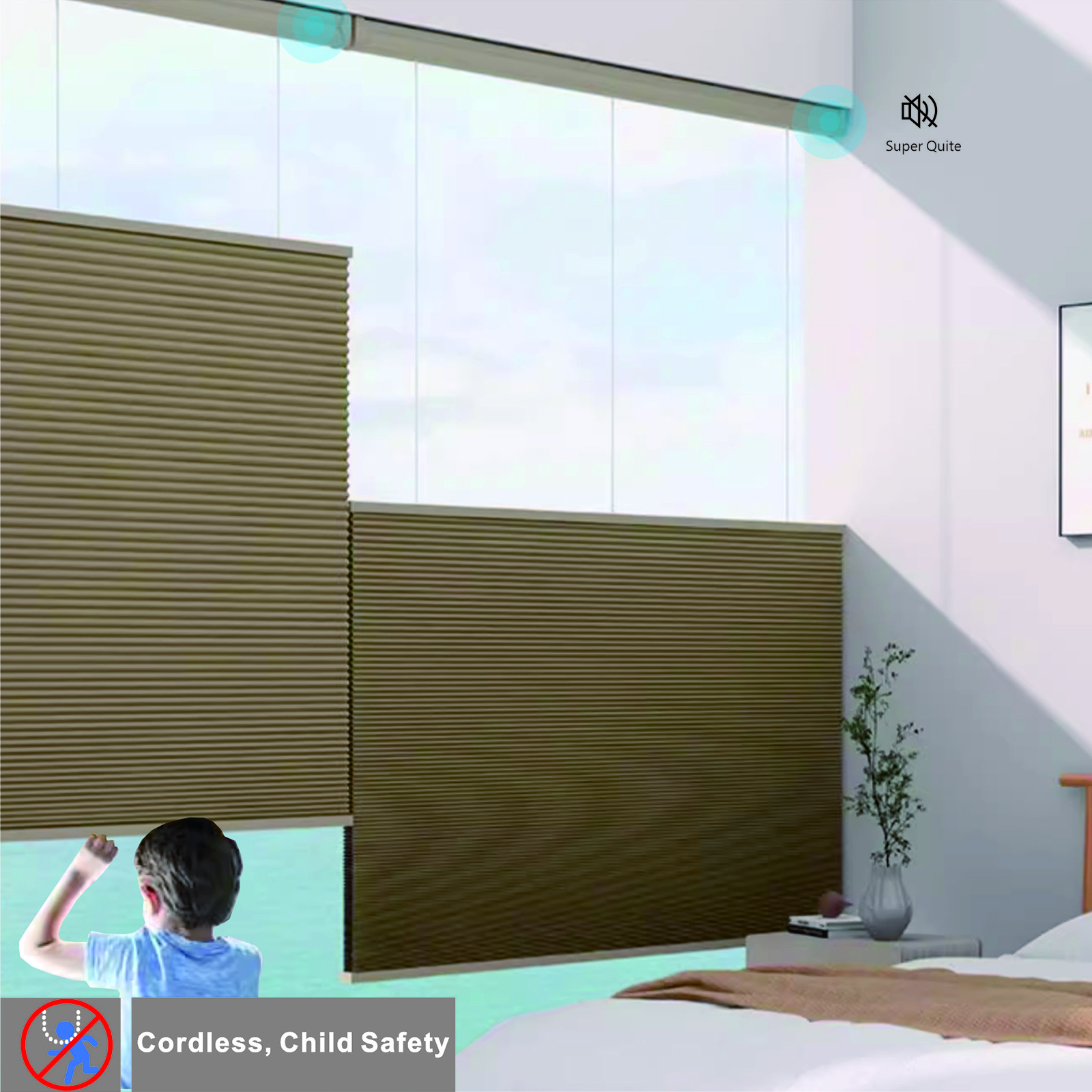 Motorized Shades With Remote Control And Solar